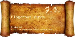 Fingerhut Vince névjegykártya